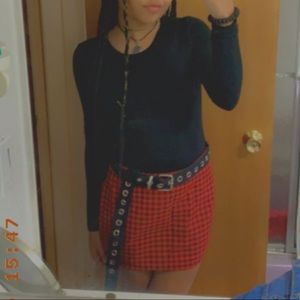 Shein red plaid mini skirt